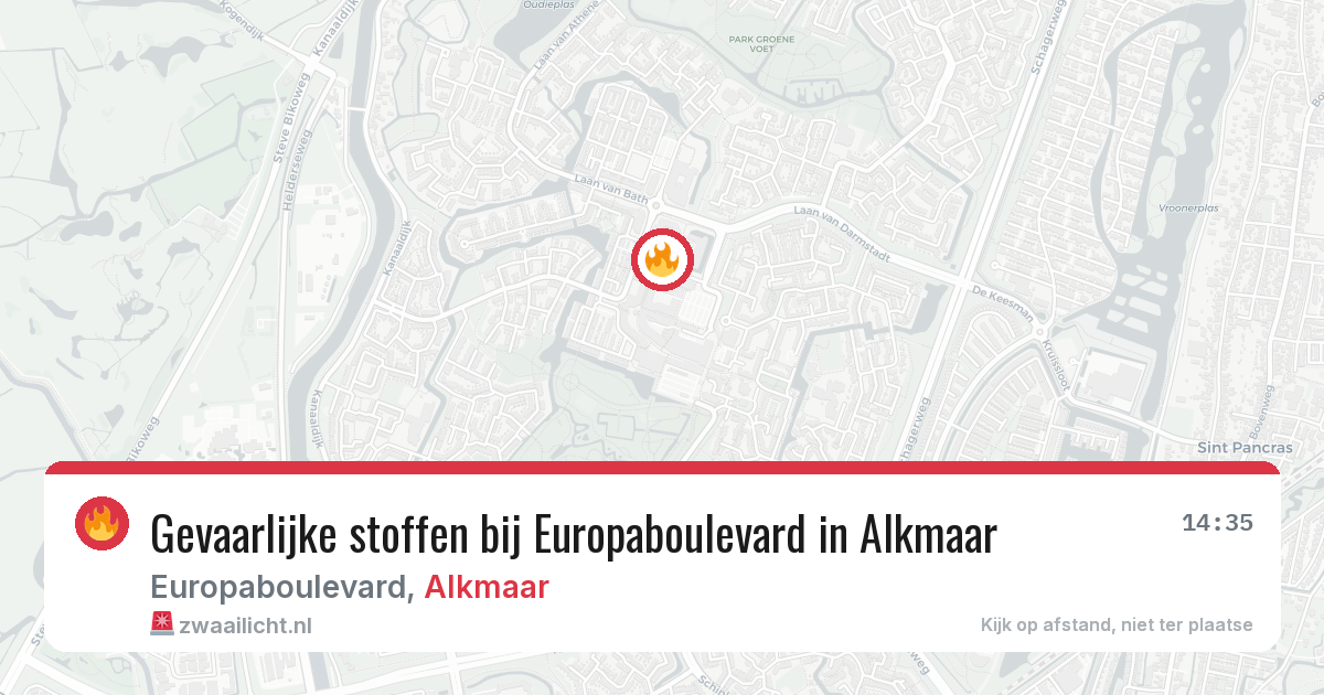 Gevaarlijke stoffen bij Europaboulevard in Alkmaar — 1 apr 2026