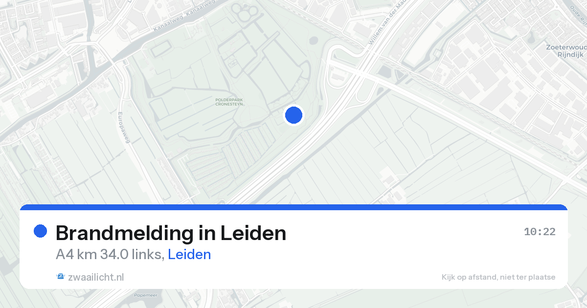 Brandmelding in Leiden — 17 aug 2026