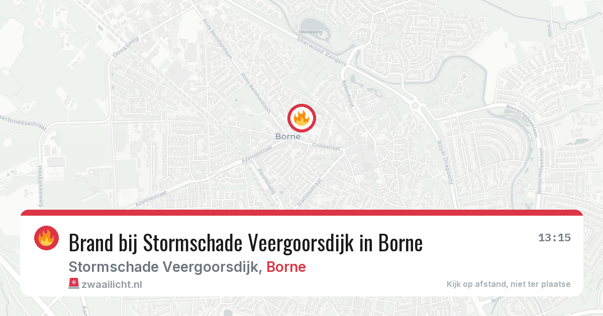 Brand bij Stormschade Veergoorsdijk in Borne — 9 jul 2026