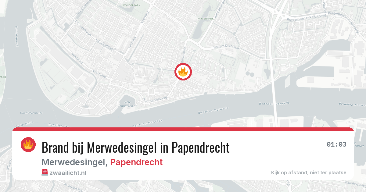 Brand bij Merwedesingel in Papendrecht — 4 aug 2026