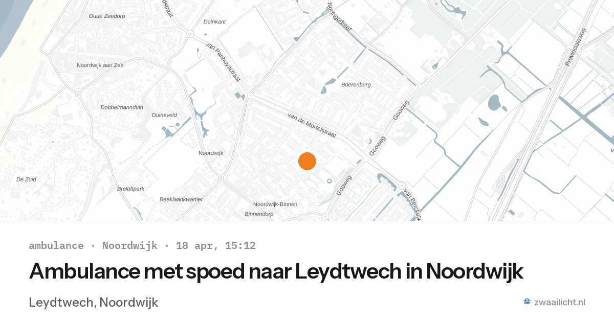 Ambulance met spoed naar Leydtwech in Noordwijk — 18 apr 2026