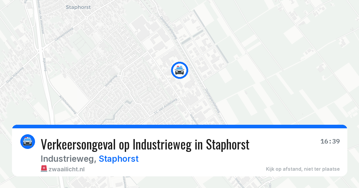 Verkeersongeval op Industrieweg in Staphorst — 13 apr 2026