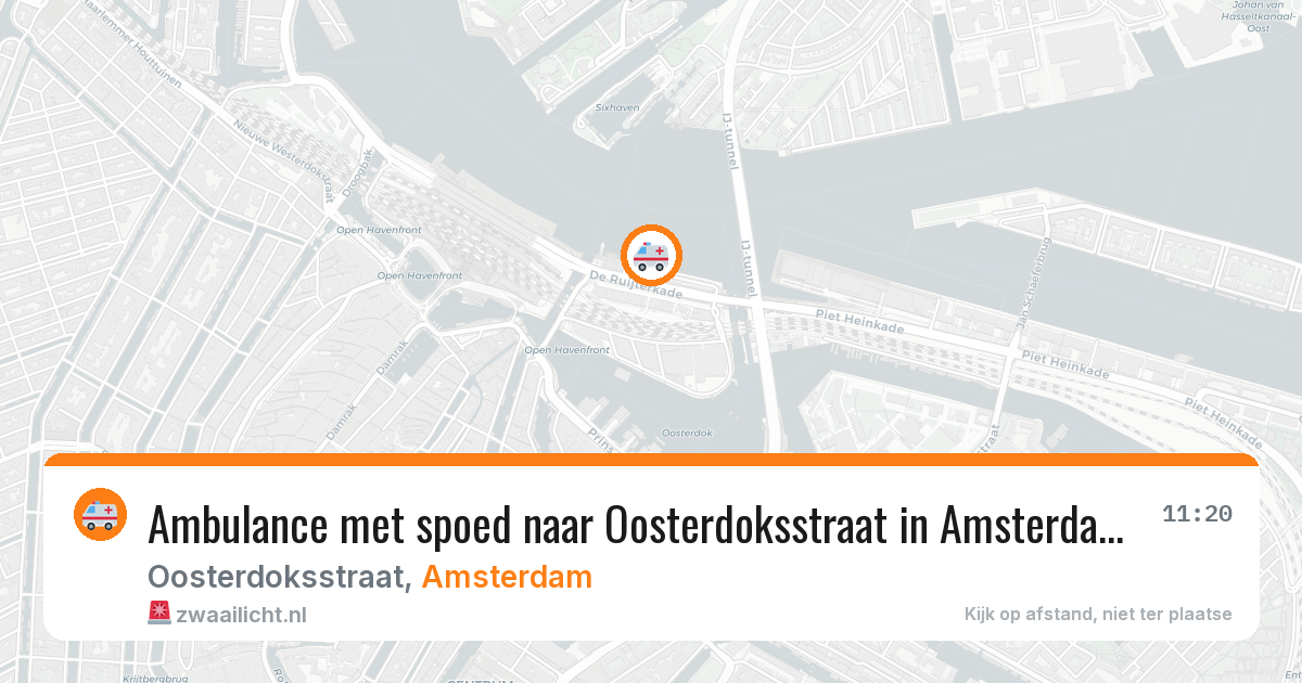 Ambulance met spoed naar Oosterdoksstraat in Amsterdam — 5 jul 2026