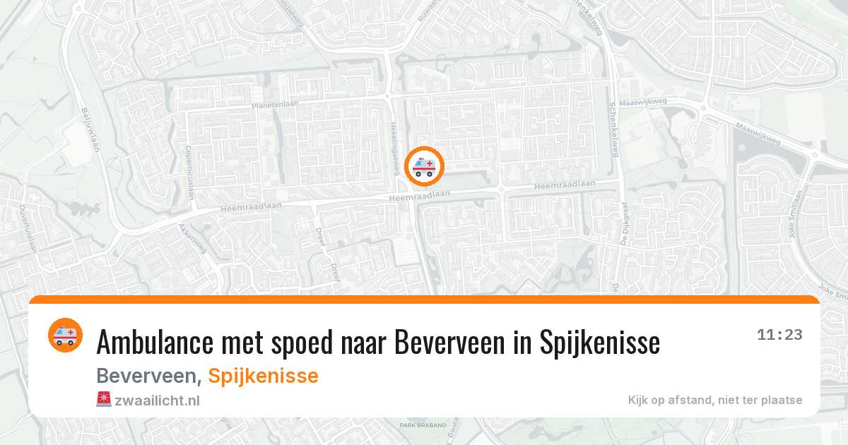 Ambulance met spoed naar Beverveen in Spijkenisse — 18 mei 2026