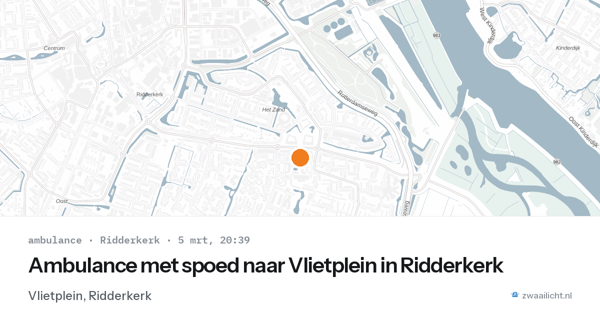 Ambulance met spoed naar Vlietplein in Ridderkerk — 5 mrt 2026