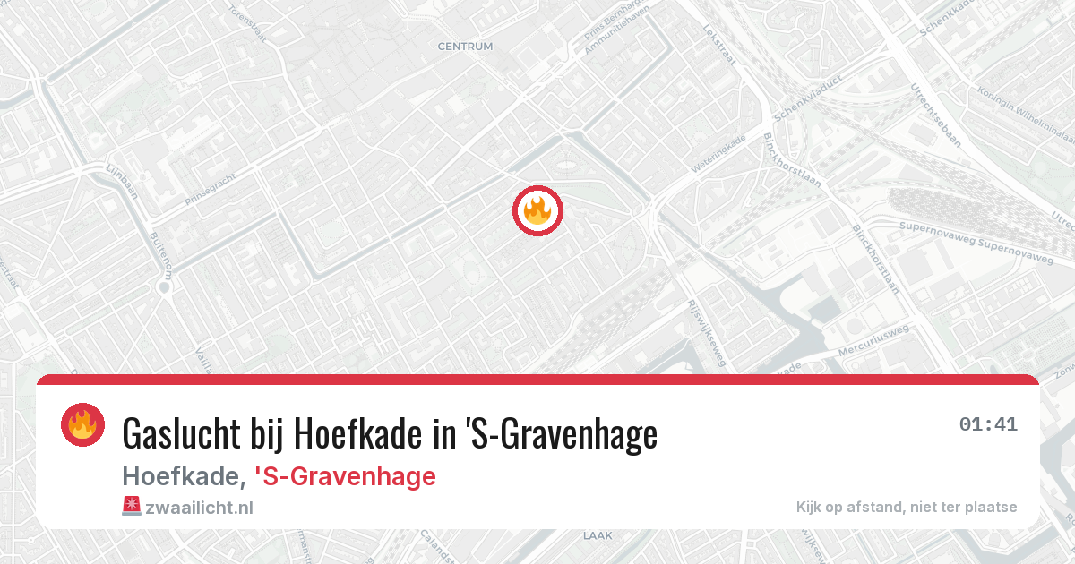 Gaslucht bij Hoefkade in 'S-Gravenhage — 26 mei 2026