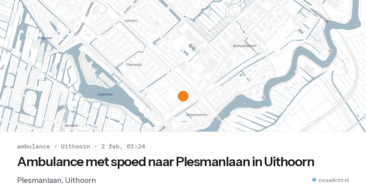 Ambulance met spoed naar Plesmanlaan in Uithoorn — 2 feb 2026