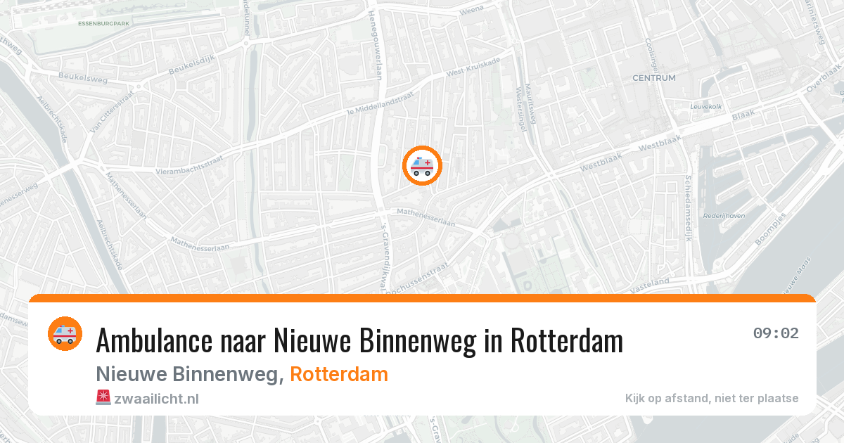 Ambulance naar Nieuwe Binnenweg in Rotterdam — 26 mrt 2026