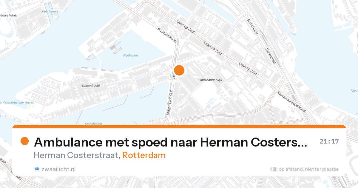 Ambulance met spoed naar Herman Costerstraat in Rotterdam — 26 aug 2026