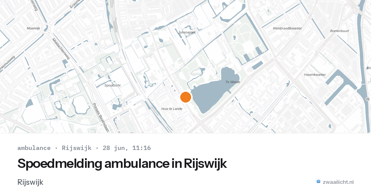 Spoedmelding ambulance in Rijswijk — 28 jun 2026