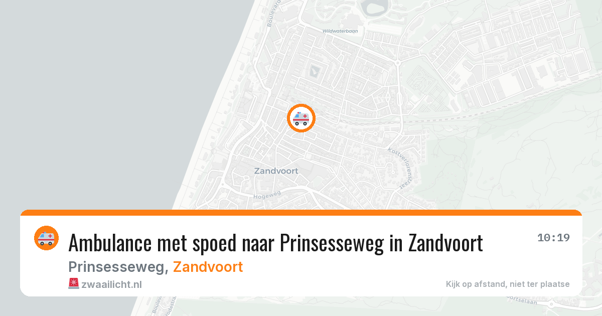 Ambulance met spoed naar Prinsesseweg in Zandvoort — 9 jul 2026