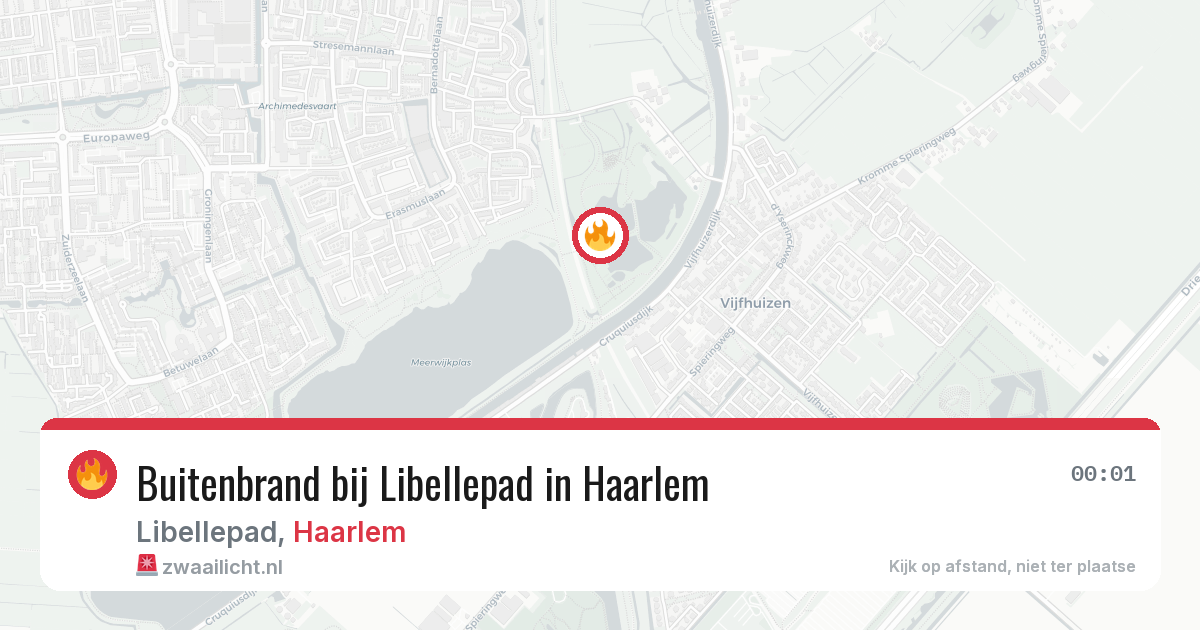 Buitenbrand bij Libellepad in Haarlem — 12 jul 2026