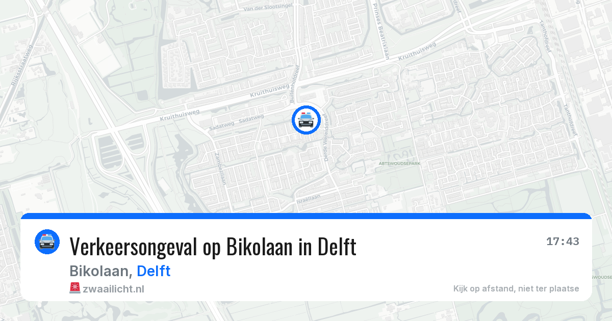 Verkeersongeval op Bikolaan in Delft — 15 mei 2026