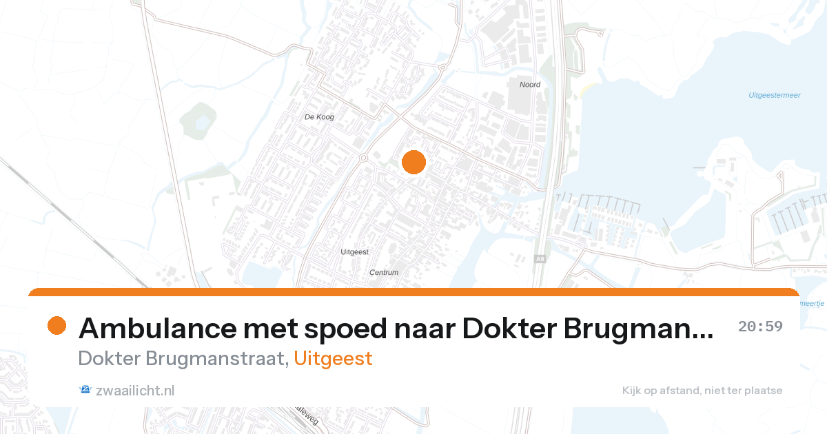 Ambulance met spoed naar Dokter Brugmanstraat in Uitgeest — 15 jun 2026