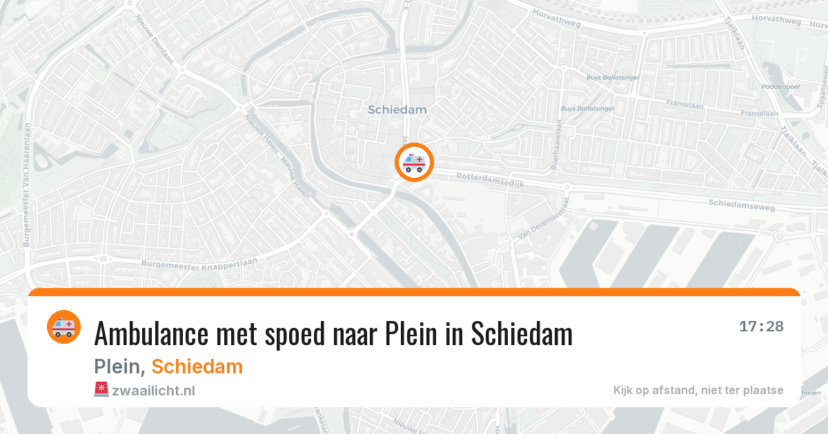 Ambulance met spoed naar Plein in Schiedam — 27 mei 2026
