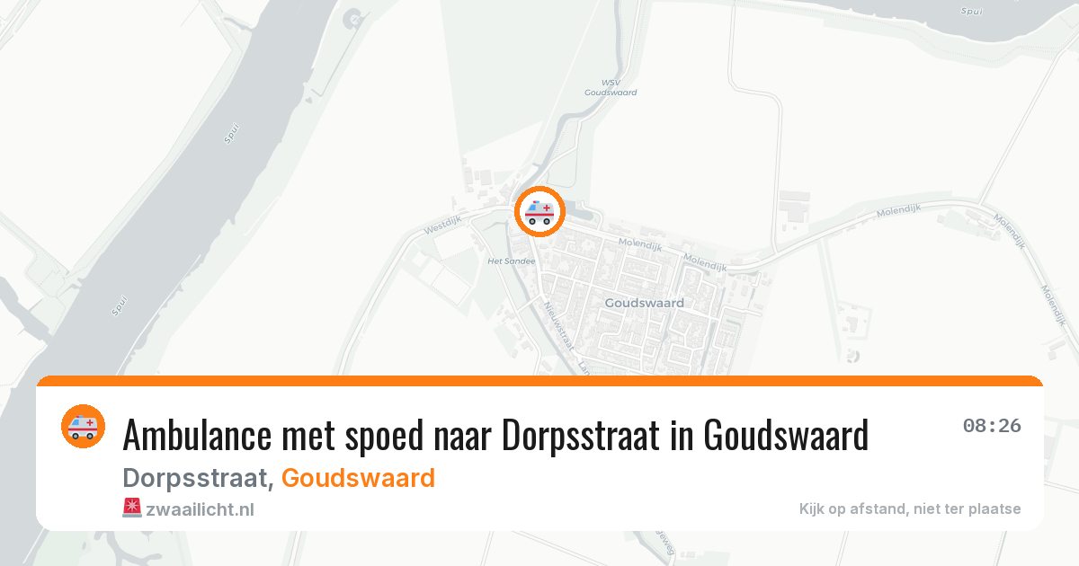 Ambulance met spoed naar Dorpsstraat in Goudswaard — 18 jul 2026