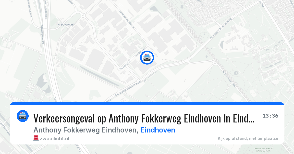 Verkeersongeval op Anthony Fokkerweg Eindhoven in Eindhoven — 11 aug 2026