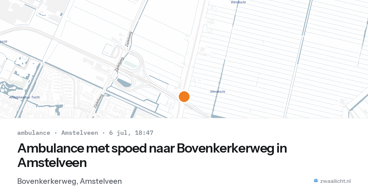 Ambulance met spoed naar Bovenkerkerweg in Amstelveen — 6 jul 2026