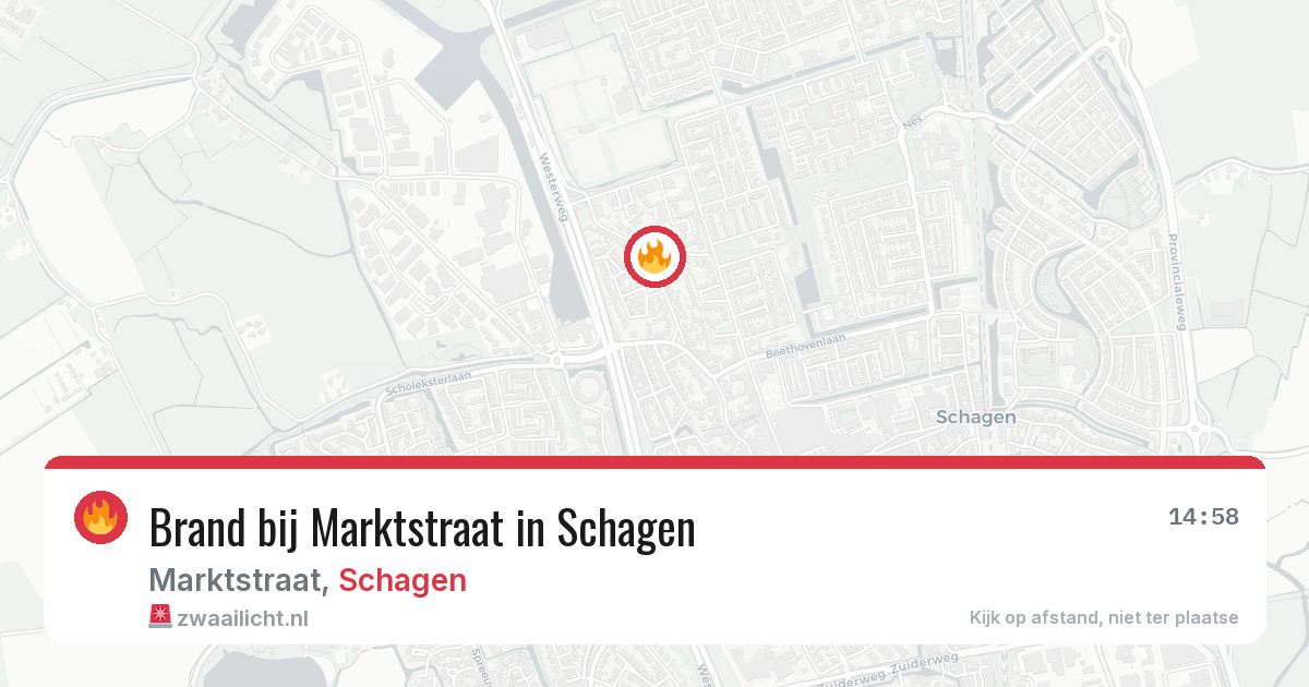 Brand bij Marktstraat in Schagen — 29 jul 2026