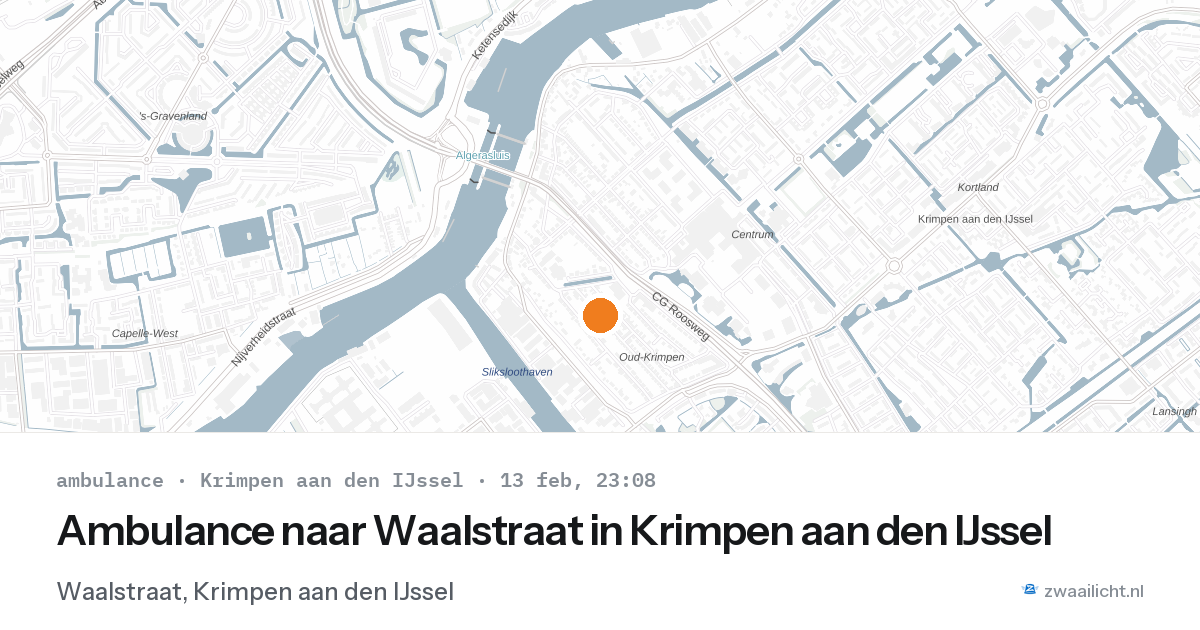 Ambulance naar Waalstraat in Krimpen aan den IJssel — 6 feb 2026