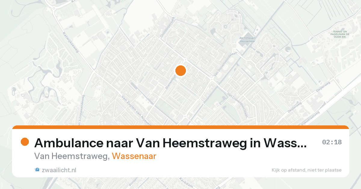 Ambulance naar Van Heemstraweg in Wassenaar — 18 aug 2026