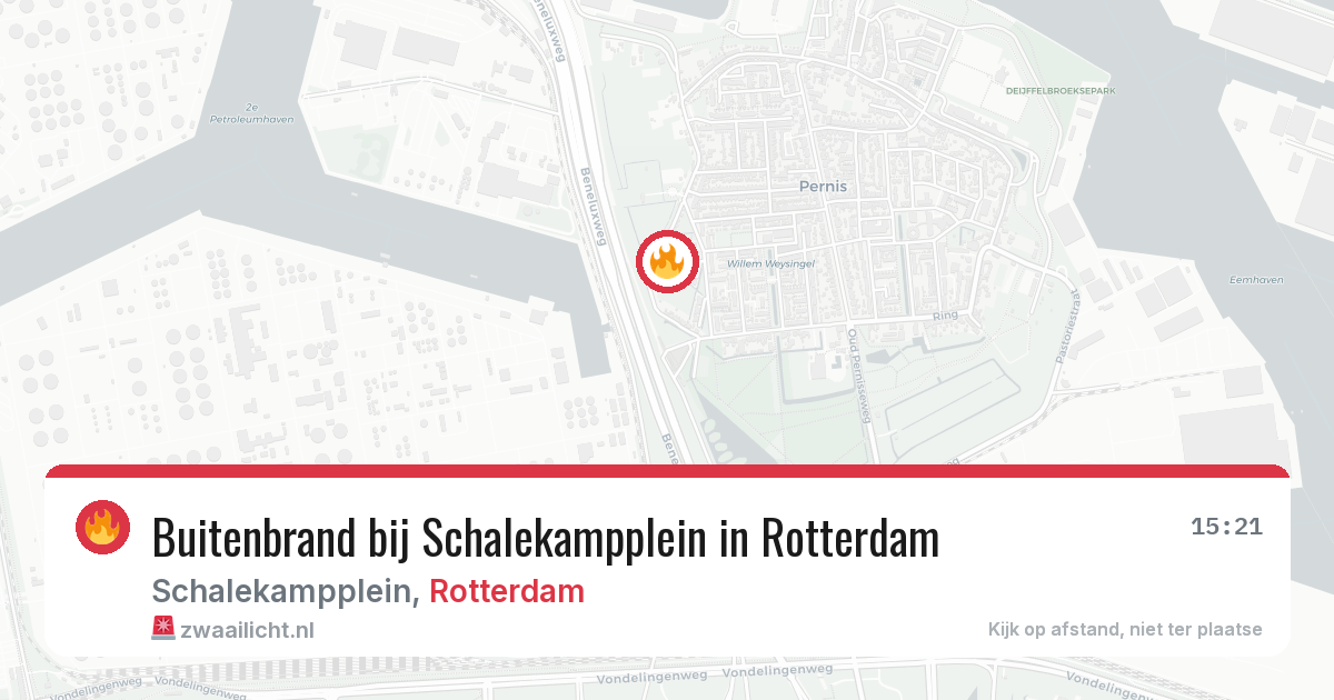 Buitenbrand bij Schalekampplein in Rotterdam — 18 mei 2026