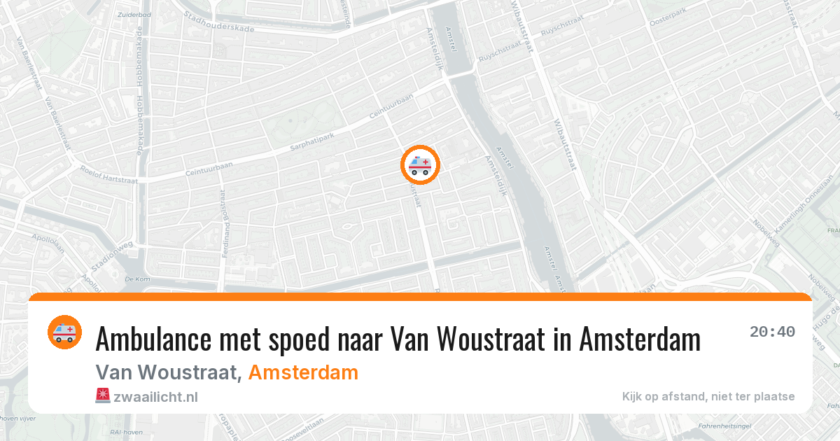 Ambulance met spoed naar Van Woustraat in Amsterdam — 29 jun 2026