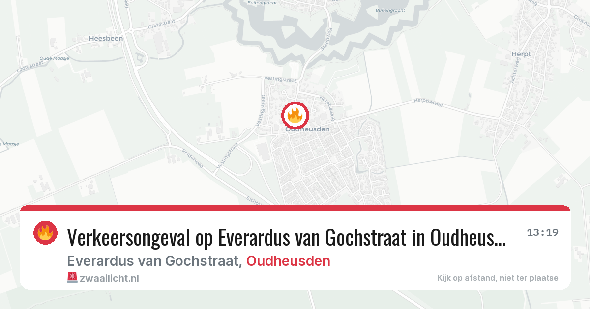 Verkeersongeval op Everardus van Gochstraat in Oudheusden — 7 aug 2026