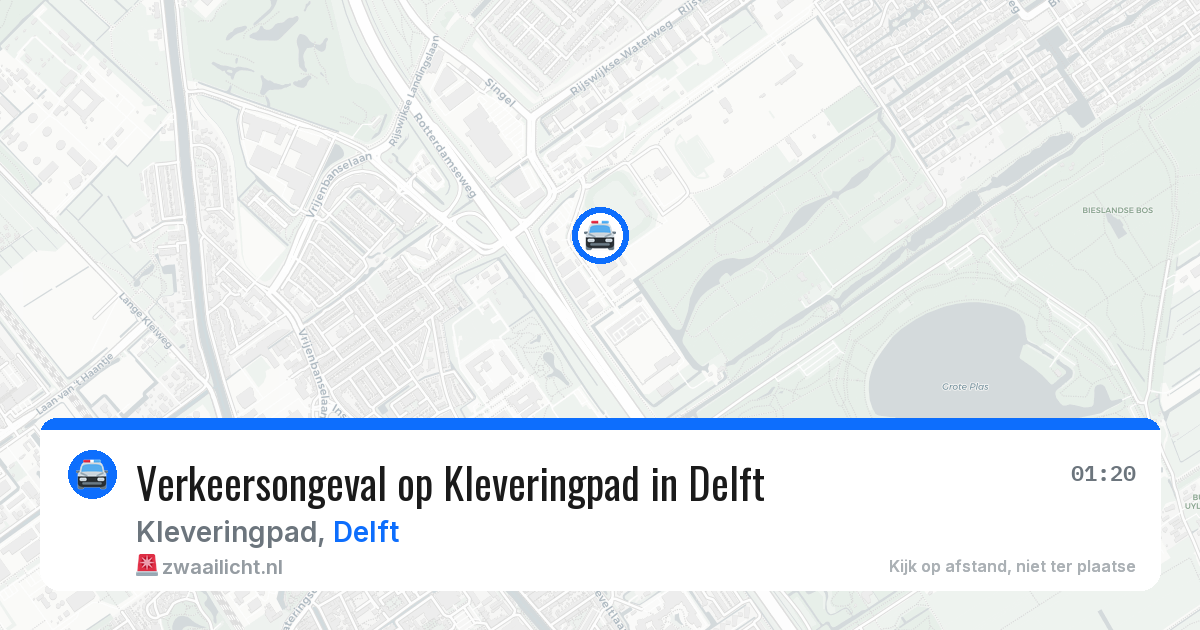Verkeersongeval op Kleveringpad in Delft — 10 apr 2026