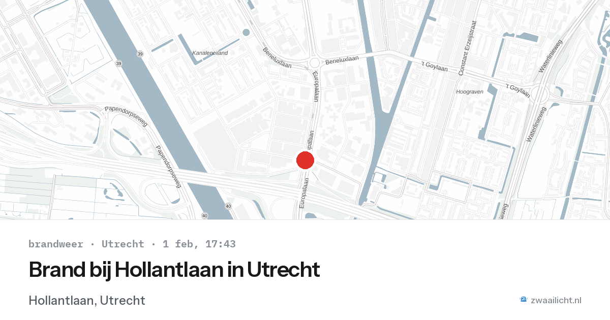 Brand bij Hollantlaan in Utrecht — 1 feb 2026