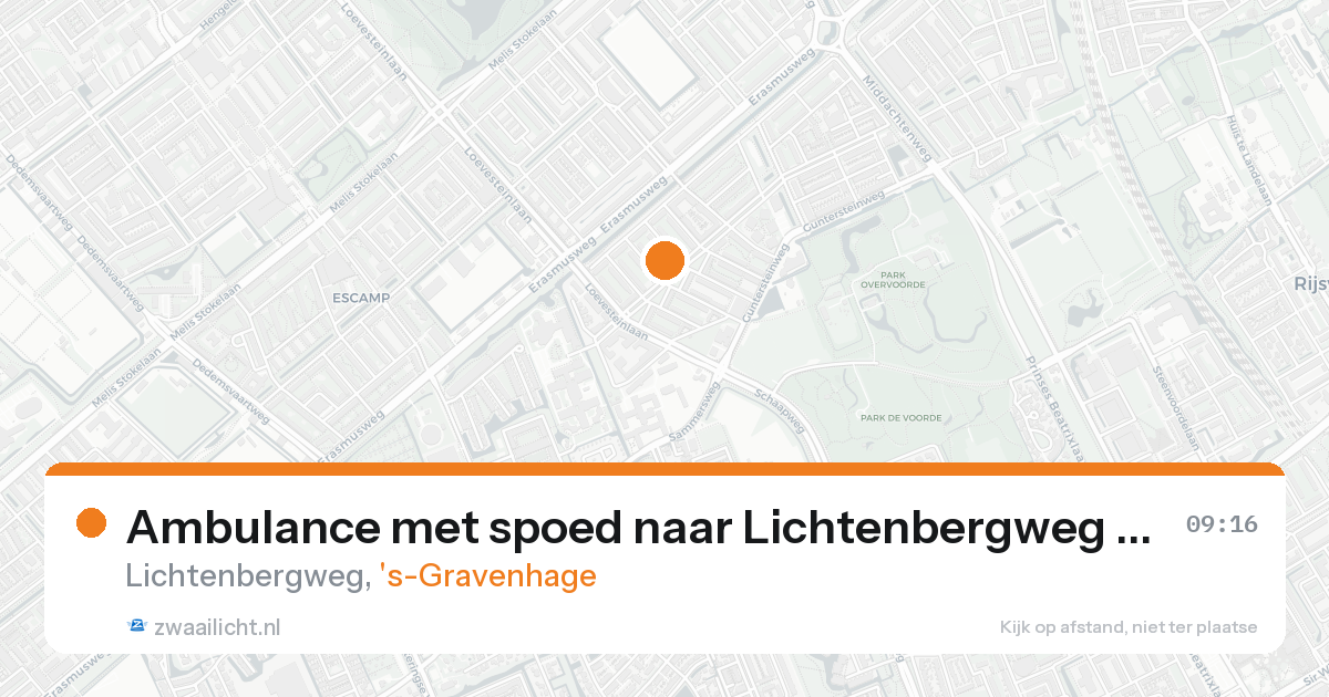 Ambulance met spoed naar Lichtenbergweg in 's-Gravenhage — 17 aug 2026