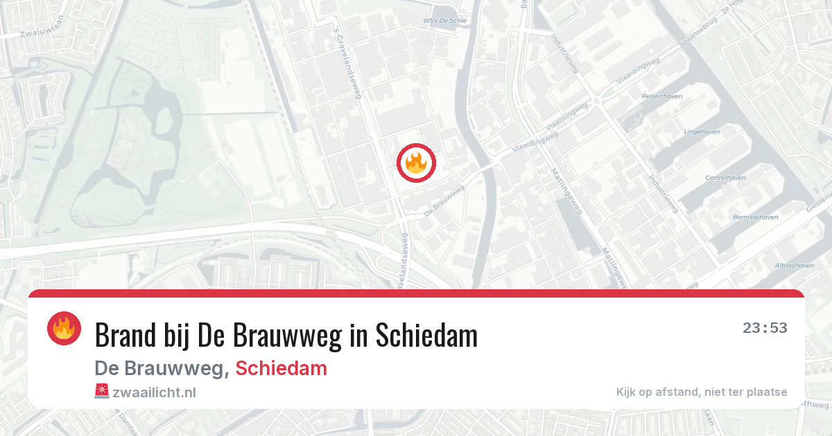 Brand bij De Brauwweg in Schiedam — 19 jun 2026