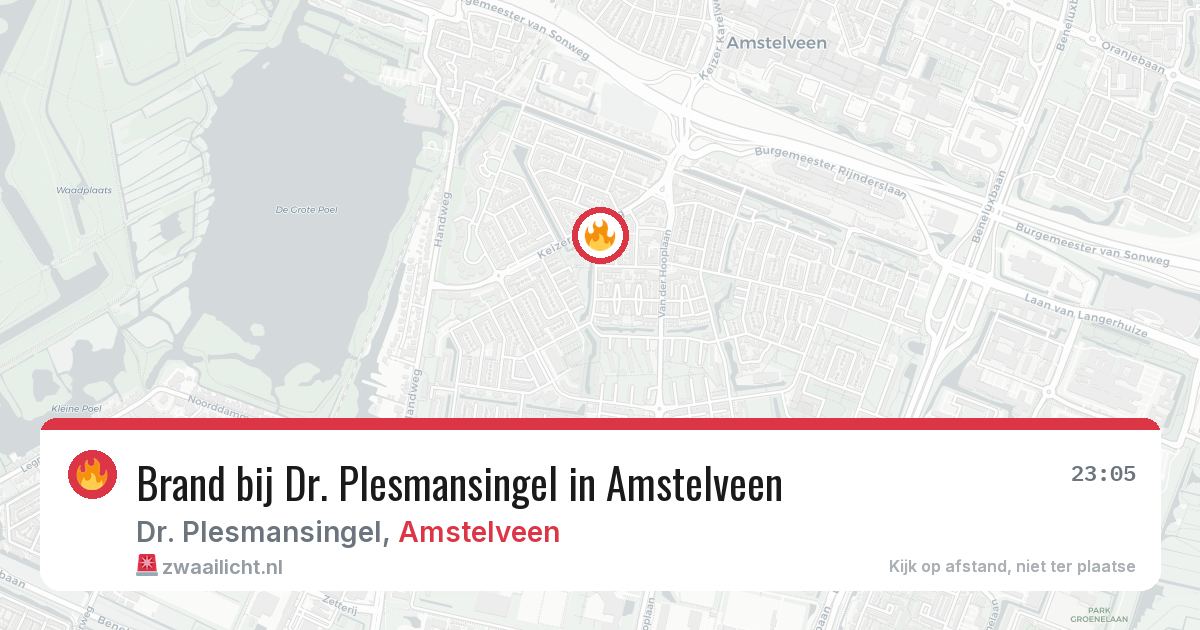 Brand bij Dr. Plesmansingel in Amstelveen — 22 apr 2026