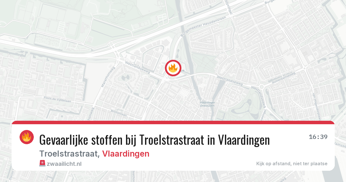 Gevaarlijke stoffen bij Troelstrastraat in Vlaardingen — 15 mei 2026