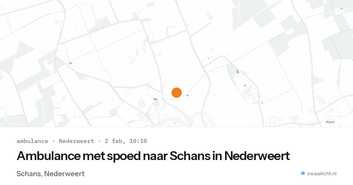 Ambulance met spoed naar Schans in Nederweert — 2 feb 2026