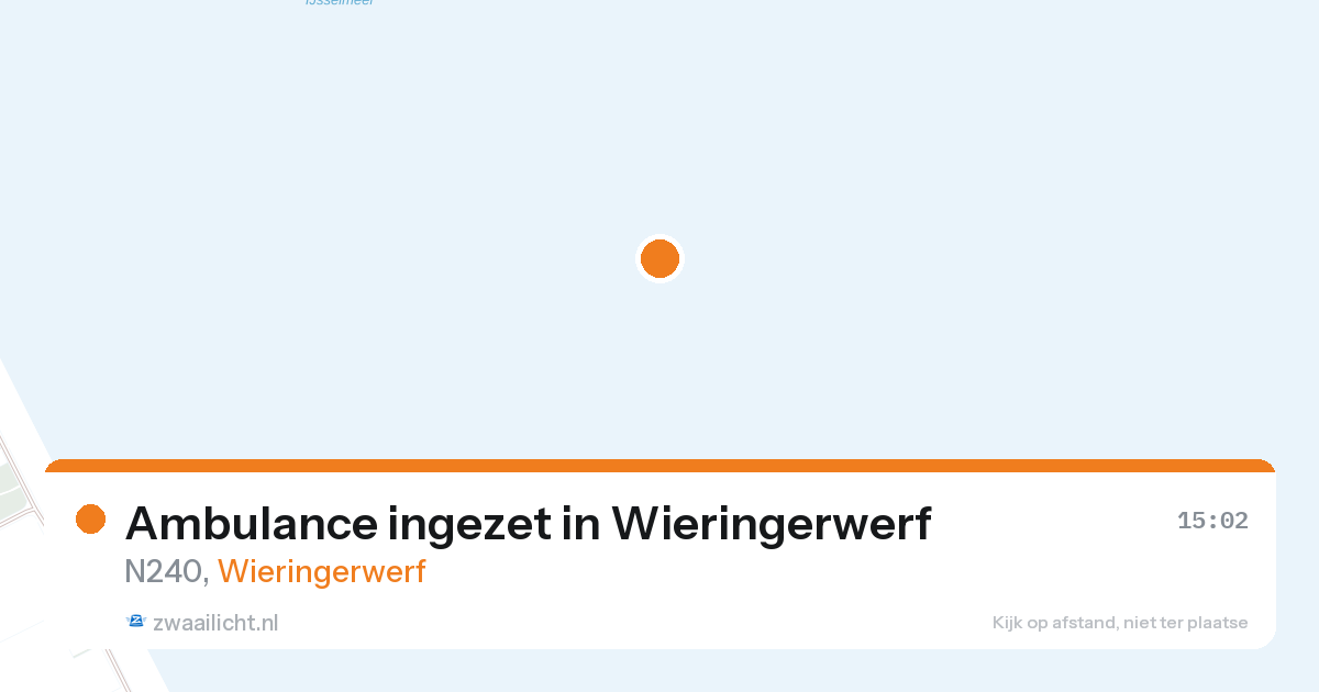 Ambulance ingezet in Wieringerwerf — 24 aug 2026