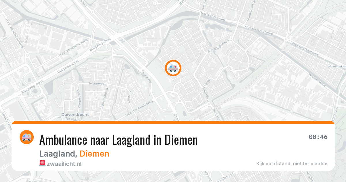 Ambulance naar Laagland in Diemen — 13 jun 2026