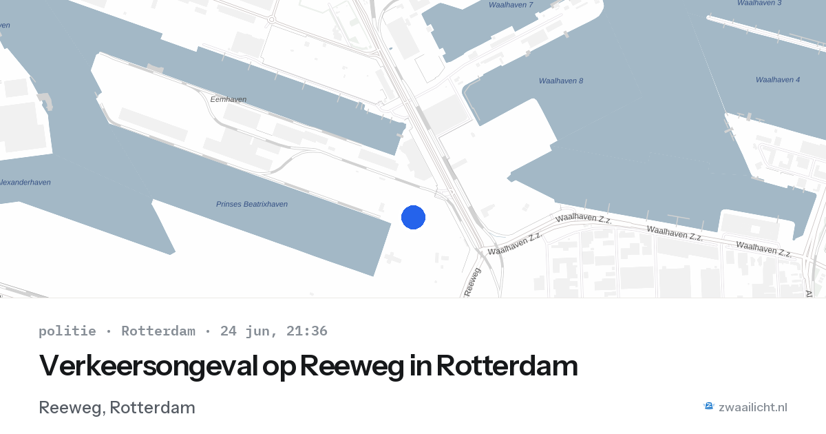 Verkeersongeval op Reeweg in Rotterdam — 24 jun 2026