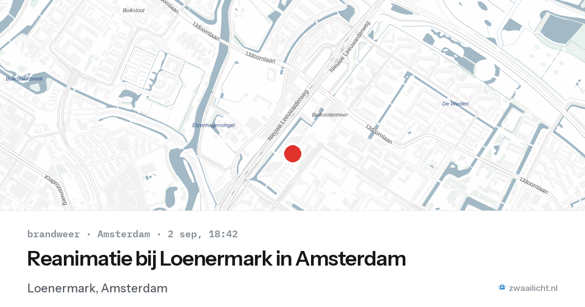 Reanimatie bij Loenermark in Amsterdam — 2 sep 2026