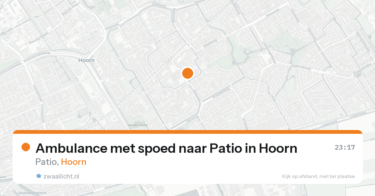 Ambulance met spoed naar Patio in Hoorn — 23 mei 2026