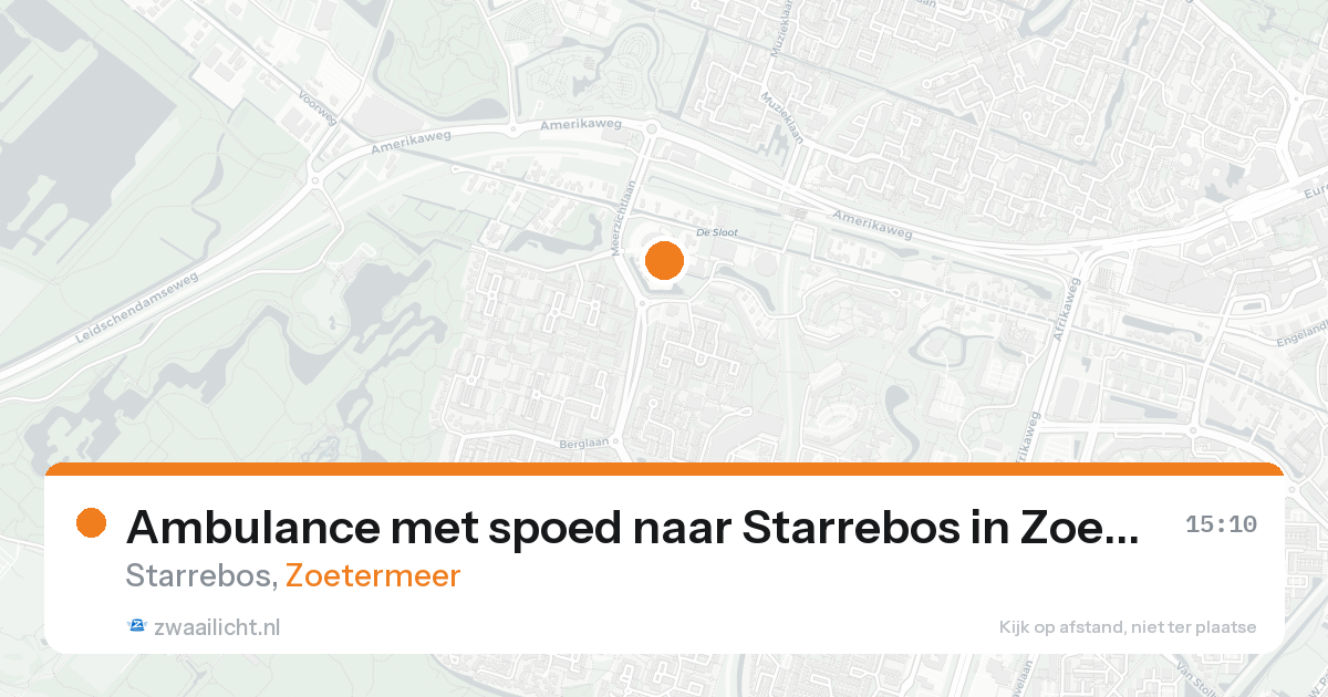 Ambulance met spoed naar Starrebos in Zoetermeer — 23 aug 2026