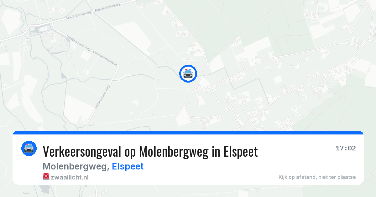 Verkeersongeval op Molenbergweg in Elspeet — 1 mei 2026