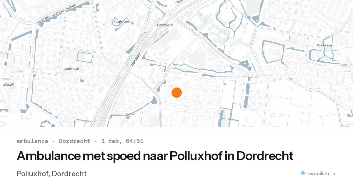 Ambulance met spoed naar Polluxhof in Dordrecht — 1 feb 2026