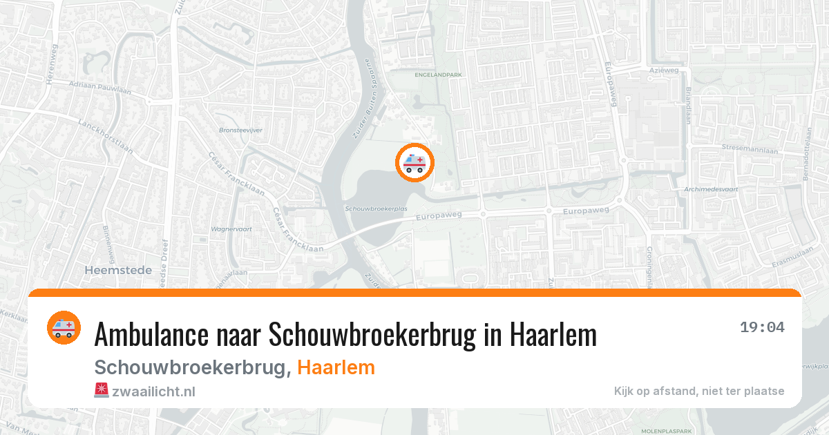 Ambulance naar Schouwbroekerbrug in Haarlem — 10 jul 2026