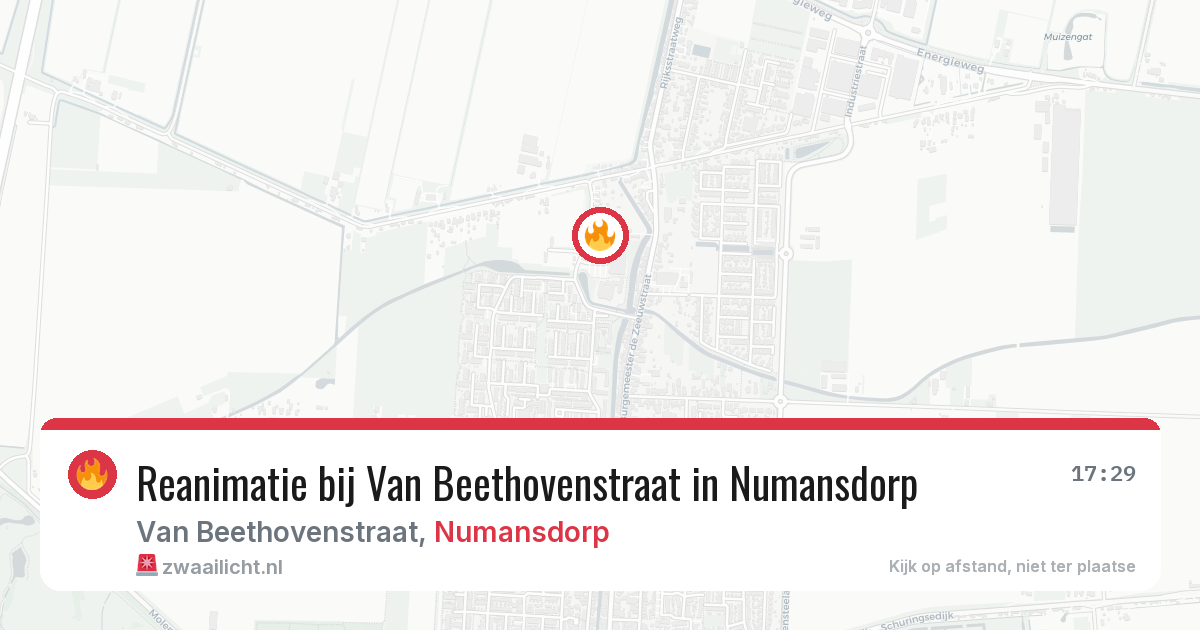 Reanimatie bij Van Beethovenstraat in Numansdorp — 29 jan 2026