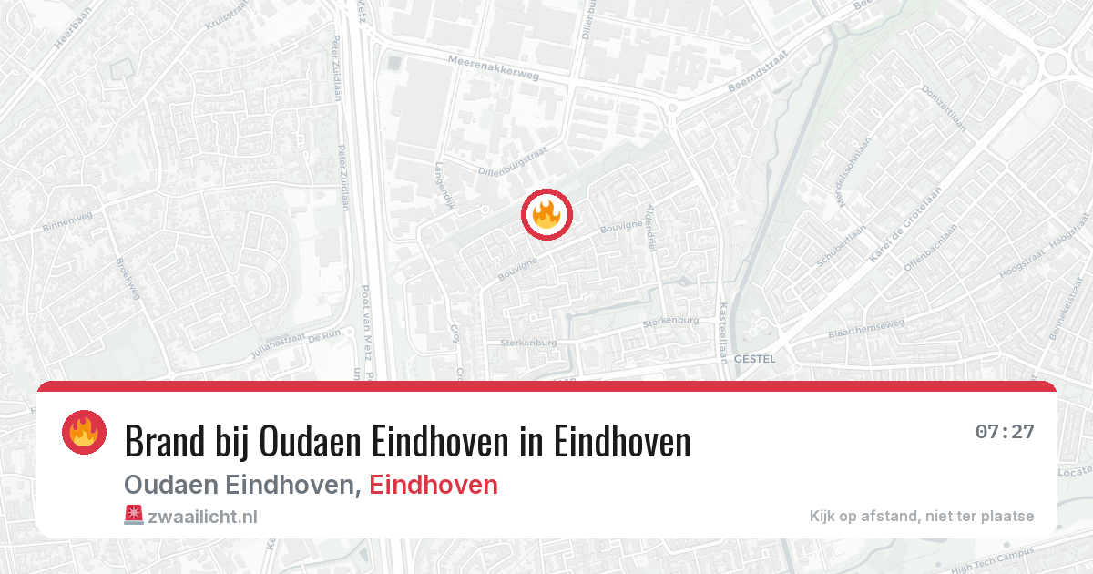 Brand bij Oudaen Eindhoven in Eindhoven — 21 jun 2026
