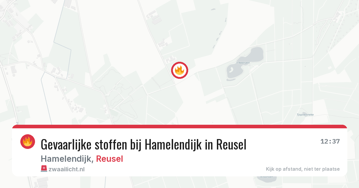 Gevaarlijke stoffen bij Hamelendijk in Reusel — 17 jun 2026