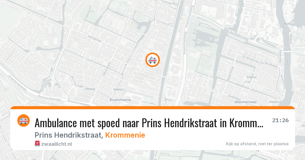Ambulance met spoed naar Prins Hendrikstraat in Krommenie — 2 jul 2026