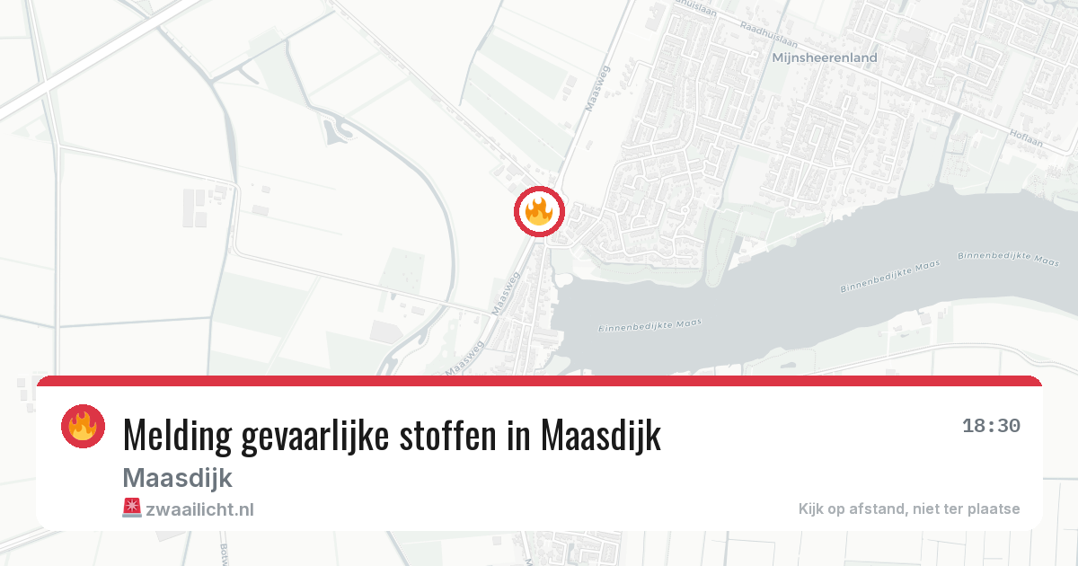 Melding gevaarlijke stoffen in Maasdijk — 18 jun 2026