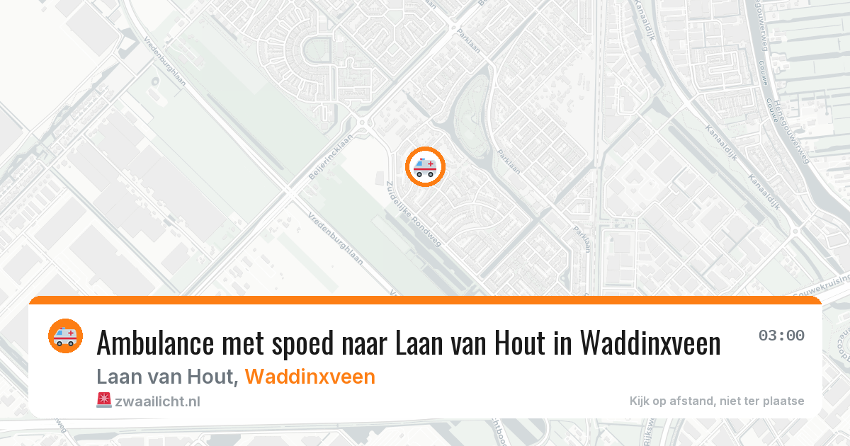 Ambulance met spoed naar Laan van Hout in Waddinxveen — 10 aug 2026